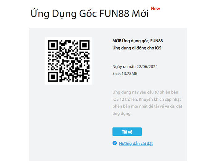 Tải ứng dụng Fun88008 cho ios